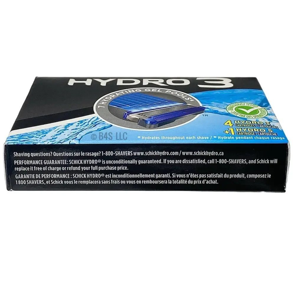 Schick Hydro 3 Refill Cartridges 5Ct (4+1 Hydro5) Pack of 2